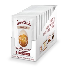 Justin's Vanilla Almond Butter Squeeze Packs, Gluten-Free, Responsibly Sourced, 10 Count (Pack of 6)
