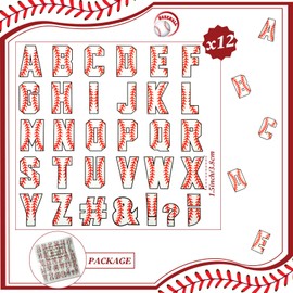 Outus 372 Pcs Sport Iron on Letters 1.5 Inch A-z Heat Transfer Letters Baseball Basketball Soccer Letter Stickers PU Alphabet Iron on Flocking Letters Alphabet for Team Sport T Shirt DIY (Baseball)
