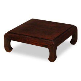 China Furniture and Arts US Seller - 7 Inch Dark Brown Elmwood Chinese Square Stand