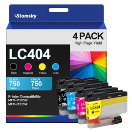 LC404 Ink Cartridges Replacement Compatible for Brother LC 404 LC-404 LC404BK to use with Brother MFC-J1205W MFC-J1215W (4-Pack, BCMY)