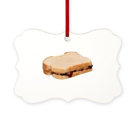 CafePress Peanut Butter and Jelly Sandwich Ornament Scroll Holiday Ornament 4" x 2.75"