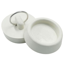 2Pcs Rubber Drain Stopper Fits 1-1/2 Inch to 1-5/8 Inch, Bathtub Drain Plug with Hanging Ring, Rubber Sink Stopper Drain Plug for Bathtub, Kitchen and Bathroom (White)