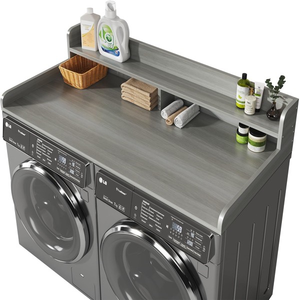 BigPonPon 2-Tier Washer And Dryer Countertop With 2.75"H Guard,54"W x
