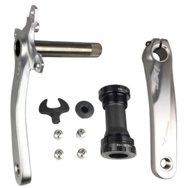 BNVB Bike Crank Arm Set， 170mm 107 BCD Mountain Bike Crank Set with Bottom Bracket Crank and Chainring Bolts for MTB BMX Road Bicyle, Compatible with Shimano, FSA, Gaint (Silver)
