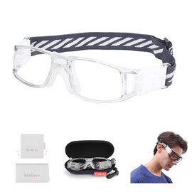 SooGree Sports Soccer Glasses,Protective Eyewear Football Glasses,Eye Safety Glasses Shock Absorption with Adjustable Strap