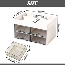 Bymivofun Utensil Trays, Desk Organiser, Storage Box for Children, Multifunctional Desktop Organiser for Organiser System and Space Saving, for Office, Home, School (White)