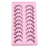 10 Pairs Cluster Lash D Curl Russian Strip Lashes Fluffy
