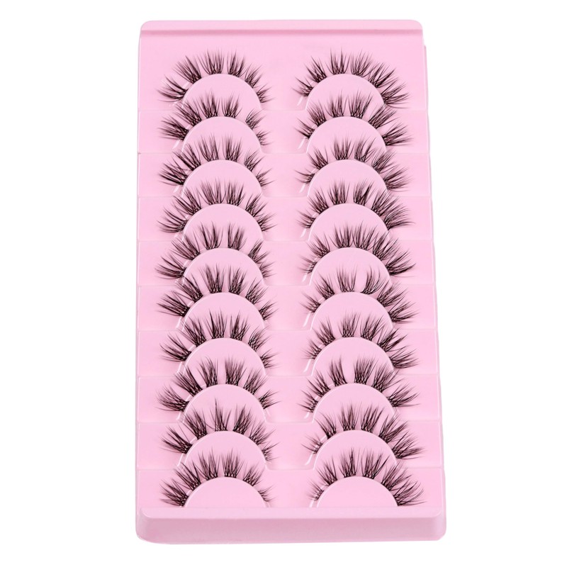 10 Pairs Cluster Lash D Curl Russian Strip Lashes Fluffy