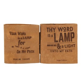 TUZECH Handmade Leather Bound Printed Mini Leather Journal Notebook Blank Unlined Small Pocket Tiny Journal For Office||Artist|| Architect|| Personal Notes Set Of 2 (The Lamp)