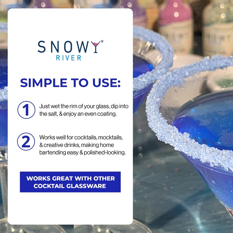 Snowy River Blue Cocktail Salt - Naturally Colored Margarita Salt,