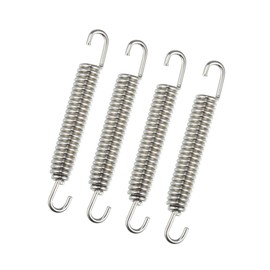 ACROPIX 4 Pcs Motorcycles Universal Exhaust Pipe Spring 80mm 3.15" Stainless Steel Exhaust Pipe Spring Hook Modified Accessory Silver Tone Car Parts
