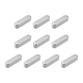 uxcell 10Pcs Round Ended Feather Key, 5 x 5 x 20mm Stainless Steel Parallel Drive Shaft Key Stock for Shaft Type Fastening Connection