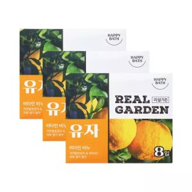 Happybath [해피바스]해피바스 리얼가든 유자 비타민 비누 90g 8입 x3 Happy Bath Happy Bath Real Garden Yuja Vitamin Soap 90g 8ea x3 [Solo/Solo]