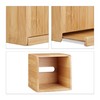 Relaxdays Kosmetiktücherbox quadratisch, Taschentuchbox Holz, Kosmetikbox Bambus, Tücherbox, HBT: 14