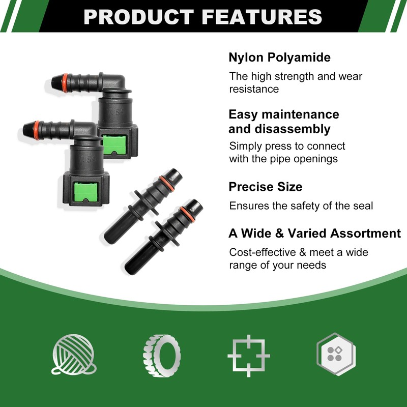 Japtend Fuel Line Quick Connect Fittings, 2 Sets Fuel Line