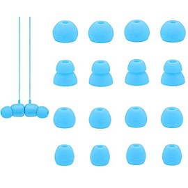 Blue Ear Tips Replacement for Beats Flex Earbuds, JNSA 8 Pairs Replacement Eartips Ear Tip Compatible with Beats Flex, 4 Size 16PCS Silicone Earbuds Tip Ear Cap, Blue