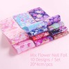 10pcs Full Bloom Cherry Blossom Pink Flower Flower Nail Foil