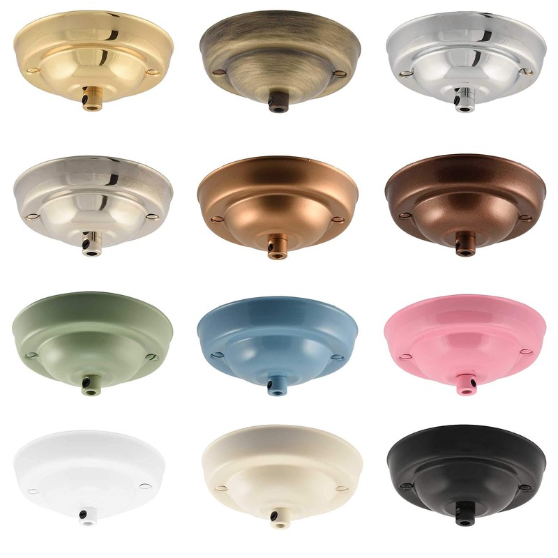 ElekTek 108mm Diameter Ceiling Rose with Cord Grip Metallic Finishes