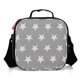 K&G Insulated Thermal Cooler Bag Lunch Bag Lunch Bag Carry Bag Cooled with 4 Sturdy Containers Grey Stars