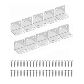 Doyeemei l字金具 10個入り M4*16ネジ40個付き 角かっこ 家具棚L字型直角鉄製ブラケット ステンレス製 家具ブロンズトーン用 Ｌ字アングルブラケット 棚受け金具 コーナーブレース 10pcs (25*25*32mm)