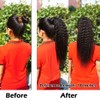 Strap Wrap Around Yaki Ponytail Human Hair Extensions, 100% Unprocessed