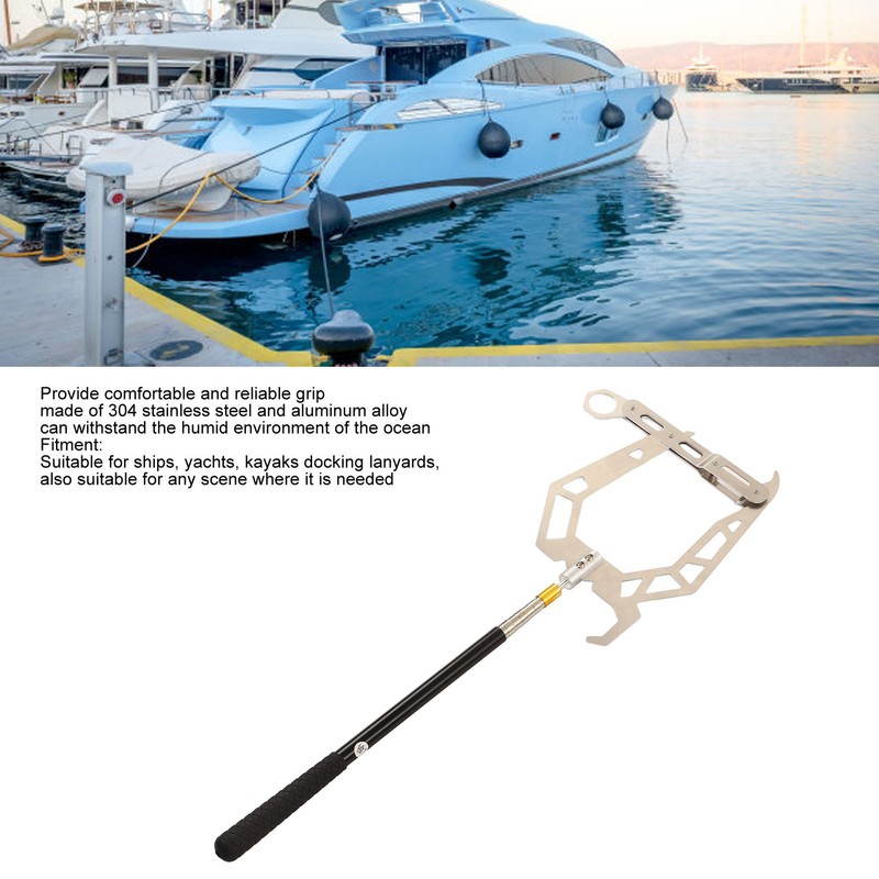 U Type Mooring Rope Threader Stainless Steel Dock Hook Cable