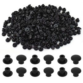 Disnace Pack of 500 Cover Caps for Drill Holes 5 mm Blind Caps for Drilling Holes Cover Plugs Furniture Plastic Caps for Pressing in Plug Hole Caps (Black)