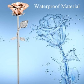 Imrsanl Rose Flower Keepsake Urns for Human Ashes - Memorials Urn Locket - Long-Stem Colorful Rose Flower Cremation Urns - Funeral Urn for Ashes Adult Cremation Keepsake for Ashes (Rose Gold)