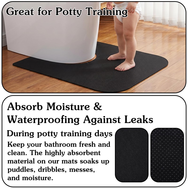 4 Pack Upgrade Round Toilet Mats,Toilets Floor Protector from Urine,Toilet