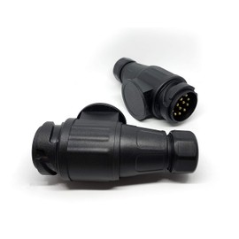 ASC TWIN PACK - 13 PIN EURO TRAILER TOWING PLUG - Caravan Trailer Electrical Connection etc