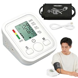 Monitor Presión Arterial Brazo Digital,monitor de presión arterial para brazo con Pantalla LED y Voz en Español,USBBaterías,Multiples tipos de