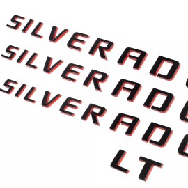 Unbranded 4PCS Black & Red Emblems Letter Badge Nameplate For SILVERADO LT 1500 2007-2018