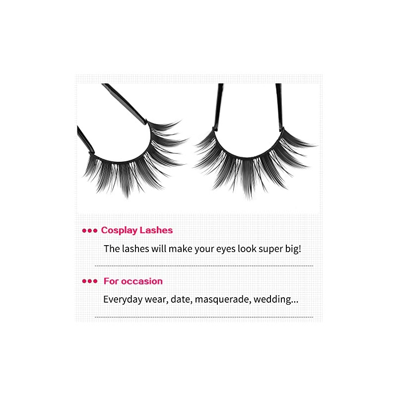 Cosplay Eyelashes Doll Anime Lashes Mink Japanese Spiky Manga Natural