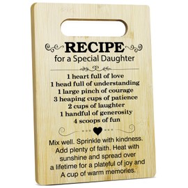 Kitchen Cutting Board - Recipe For A Special Daughter, Gifts For Thanksgiving Chopping Board, Kitchen Gifts Birthday Gifts For Daughter, Bamboo Cutting Boards For Kitchen Restaurant