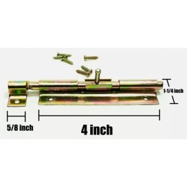 Heavy Duty (2 Pcs) Barrel Bolt Lock Heavy Duty Slide Door Latch Lock BRONZE Sliding 4.5"