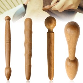 4 Pieces Trigger Point Massager, Massage Roller Stick Massage Wooden Trigger Roller Foot Massage Stick Massage Sticks Trigger Point Pusher Muscle for Shoulder Back Leg Relaxation