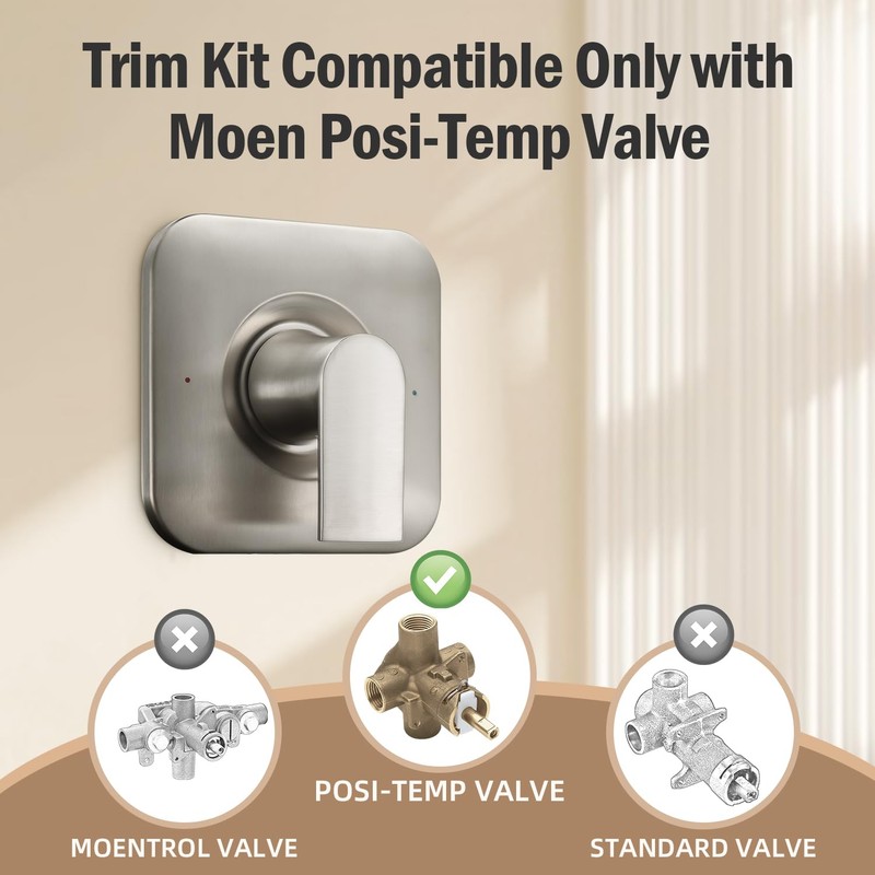 Replacement for Moen T2471BN Genta LX Posi-Temp Valve Shower Trim
