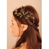 Kercisbeauty Peine de pelo de cristal negro bohemio para novias