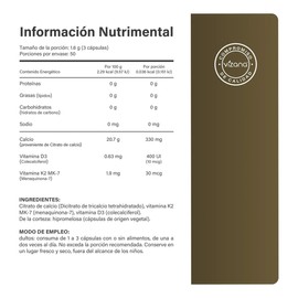 Citrato De Calcio De 150 Caps-530 Mg Vizana Nutrition