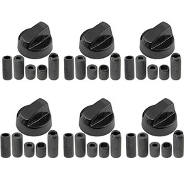 Oven Cooker Black Hob Flame Burner Hotplate Control Switch Knobs For Candy (Pack of 6)