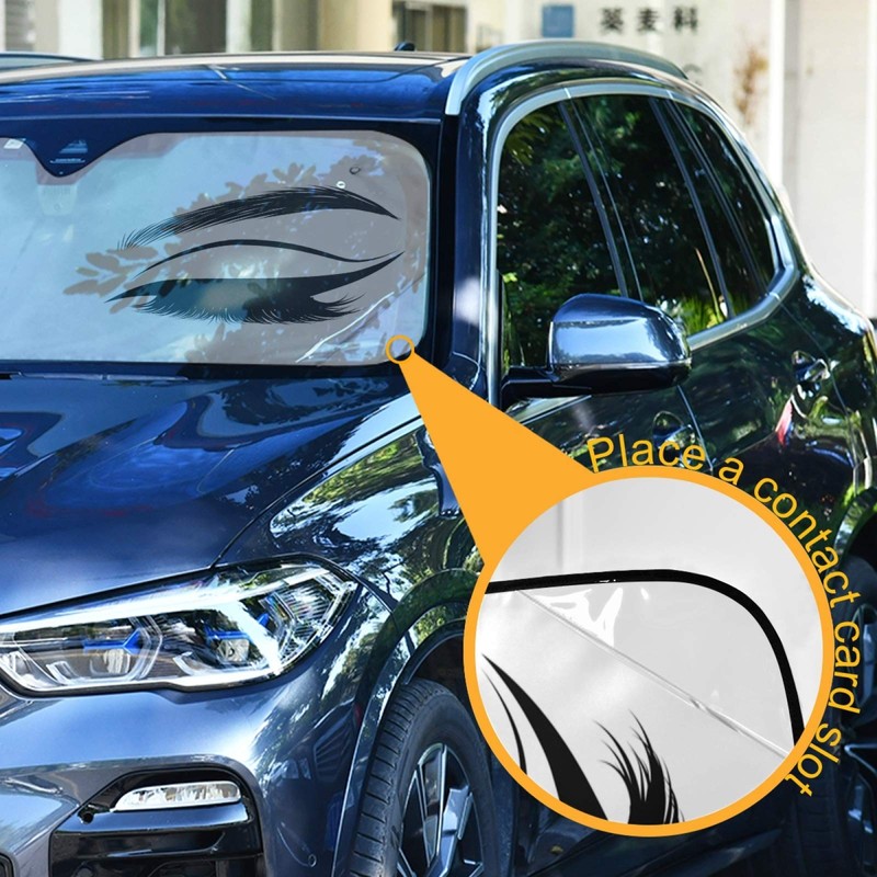 Oarencol Women Eyes Eyelash Car Windshield Sun Shade Foldable UV