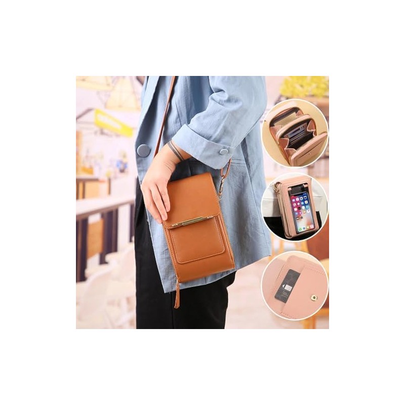 Bolso Bandolera Para TeléFono MóVil Con Pantalla TáCtil Para Mujer,Cartera