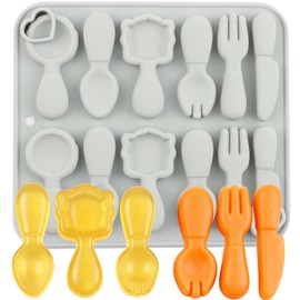 AIBOYA 12 Cavity Spoon Knife Fork Silicone Candy Molds
