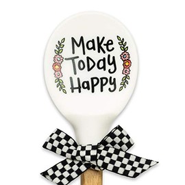 Shannon Road Gifts Classic Kitchen Silicone & Wood Spoon, 12.5-Inches, Make Today Happy