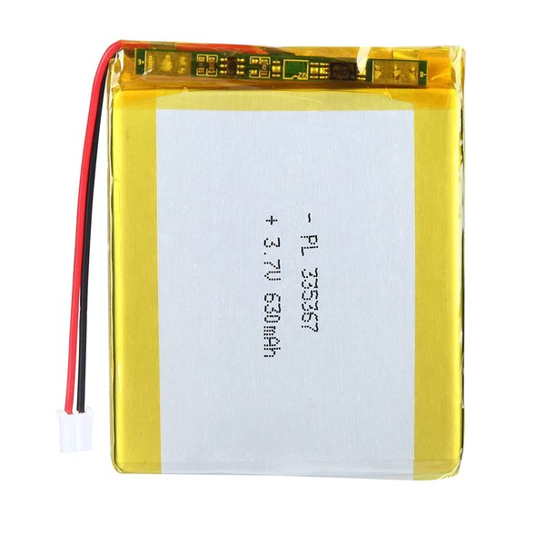 AKZYTUE 3.7V 630mAh 335367 Lipo Battery Rechargeable Lithium Polymer ion Battery Pack with JST Connector