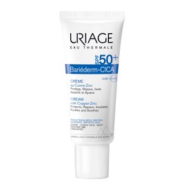 Uriage Bariderm-Cica Crema Multiusos con Protector Solar SPF50. Crema Facial de Da con Cobre-Zinc - Previene la Formacin de Marcas en la Piel -...    