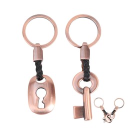 2PACK Bronze Couple Keyrings, Bronze Gifts, Wedding Anniversary, Copper Gifts, Romantic His and Hers Key Ring, Creative Fashion Keychains Valentine’s Day,Love Gift