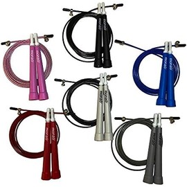 MONZÓ, Cuerda para Saltar, ideal para Crossfit (double unders, triple unders), ajustable para atletas de cualquier edad (Rosa)