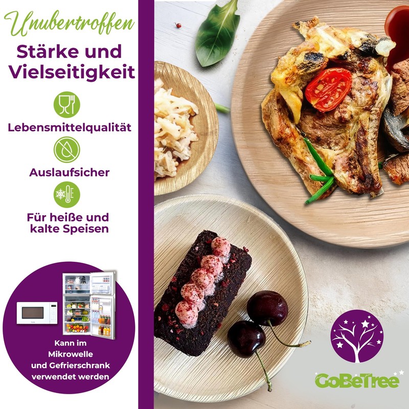 GoBeTree 24 Palm Leaf Plates, Palm Leaf Tableware Like Bamboo