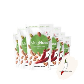 MagNuss Pistachio Seeds Sweet Chili 6 x 100 g Pack Crisp Pistachio Seeds with Spicy Chili Aroma Vegan